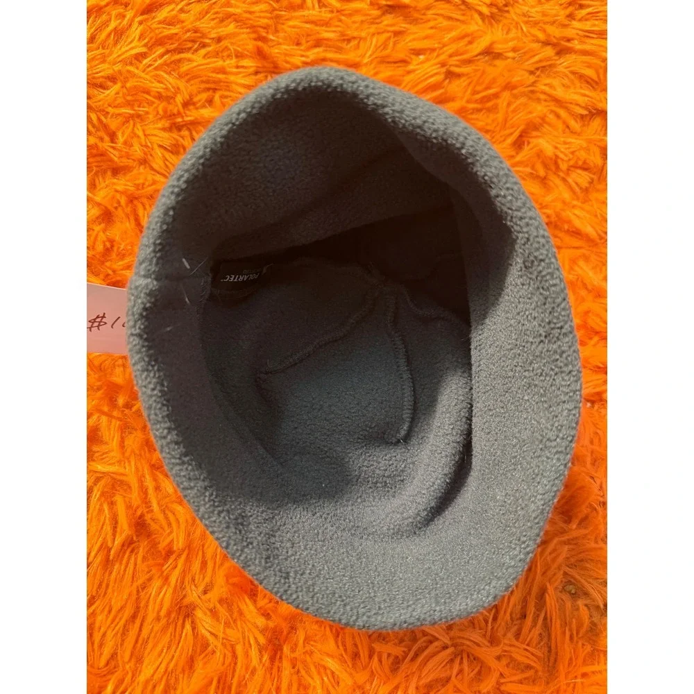 The North Face Polartec Fleece Beanie Charcoal Grey Recycled Winter Hat Logo